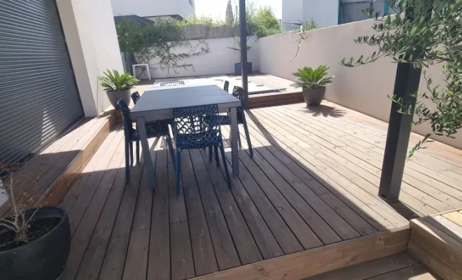 Terrasse en bois, Saint-Clément-de-Rivière, RJ Aménagements Extérieurs