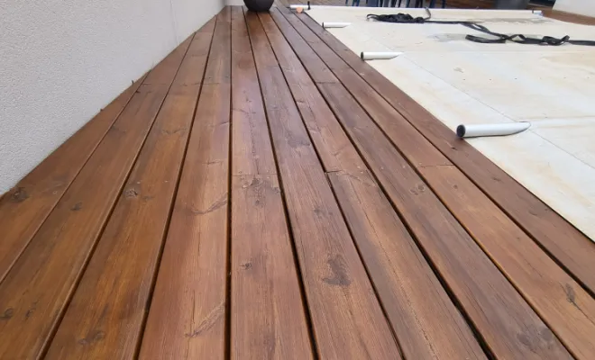 Terrasse en bois, Saint-Clément-de-Rivière, RJ Aménagements Extérieurs
