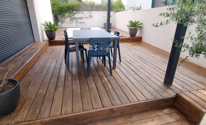 Terrasse en bois, Saint-Clément-de-Rivière, RJ Aménagements Extérieurs