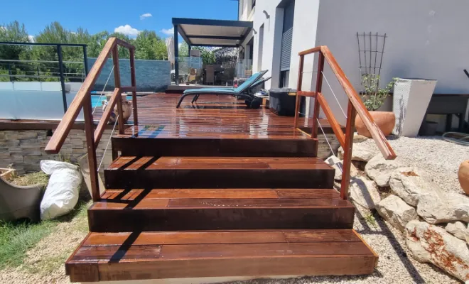 Terrasse en bois, Saint-Clément-de-Rivière, RJ Aménagements Extérieurs