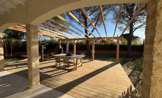 Terrasse en bois, Saint-Clément-de-Rivière, RJ Aménagements Extérieurs