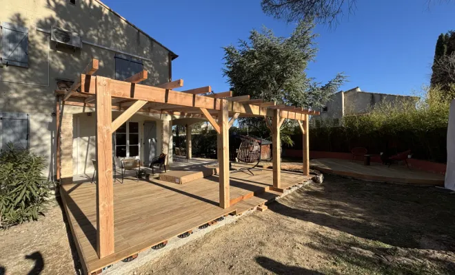 Terrasse en bois, Saint-Clément-de-Rivière, RJ Aménagements Extérieurs
